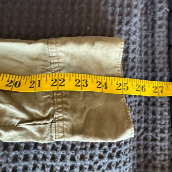 Anthropologie Cloth & Stone Green Button Down Shirt Size L Fatigue Stone Washed - Picture 9 of 11